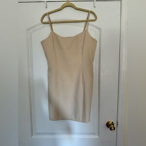 Nude Bodycon Mini Dress Slim Straps NWT